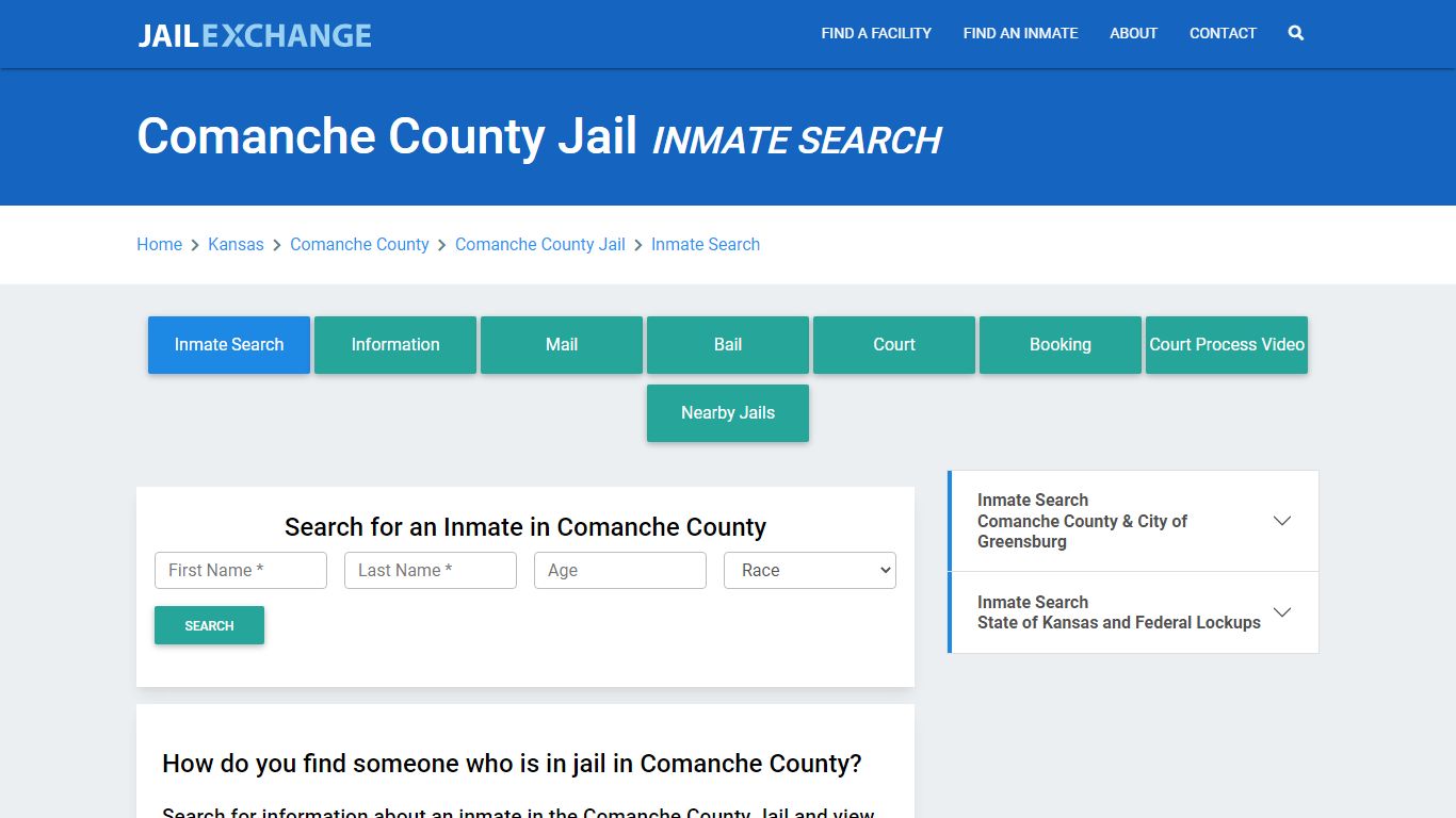 Comanche County Jail, KS Inmate Search: Roster & Mugshots