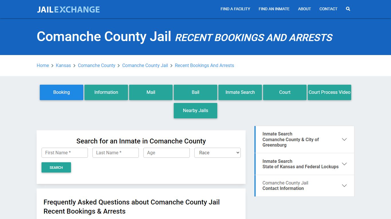 Comanche County Jail Recent Bookings And Arrests - Jail Exchange