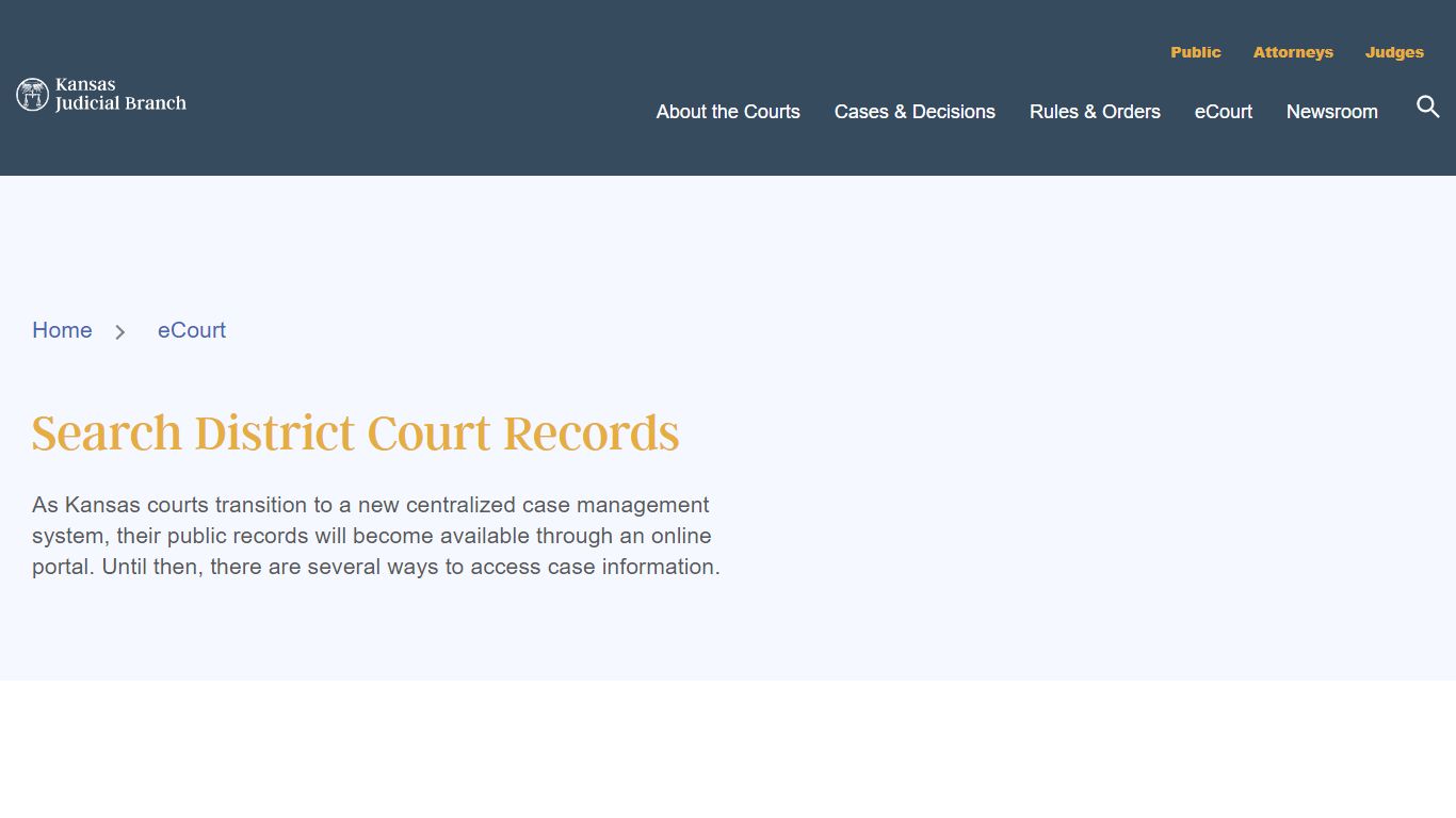 Search District Court Records - KS Courts - Kansas Judicial Center