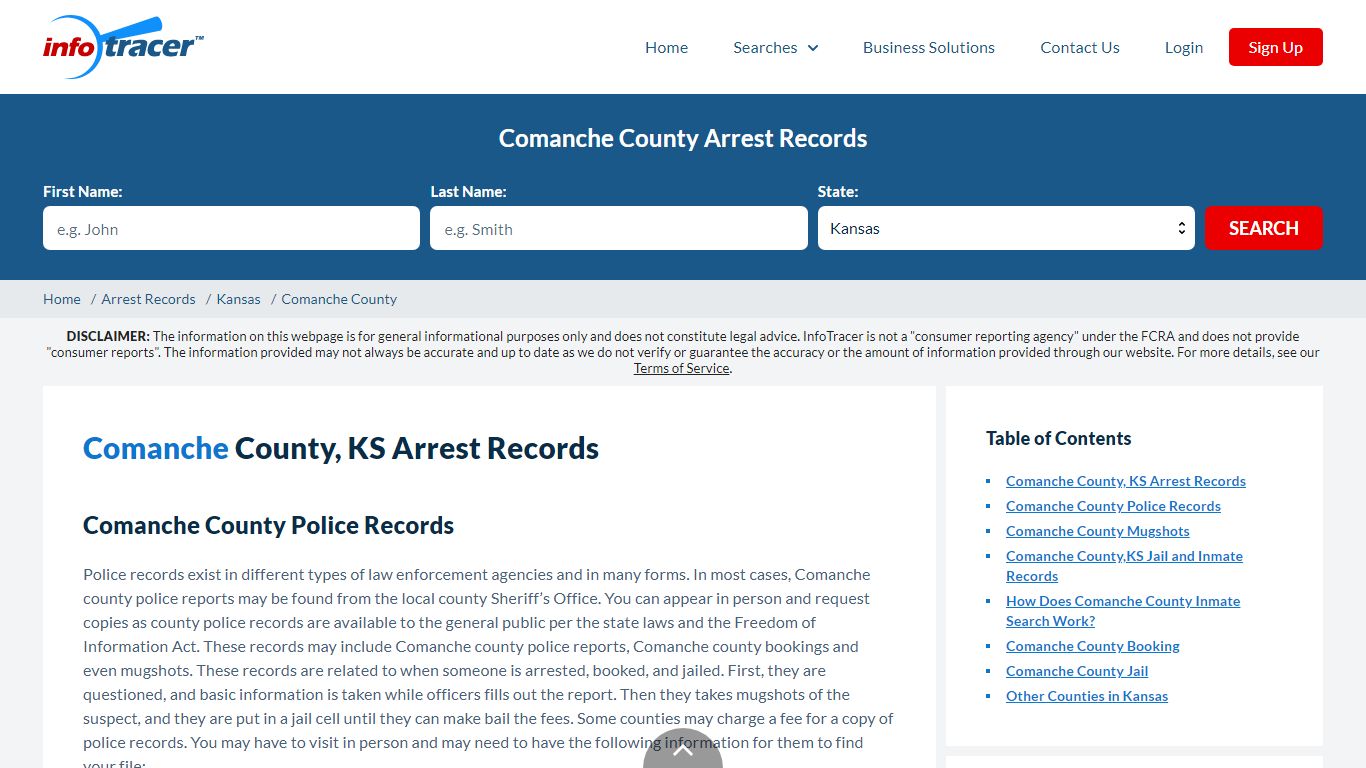 Comanche County, KS Arrests, Mugshots & Jail Records - InfoTracer